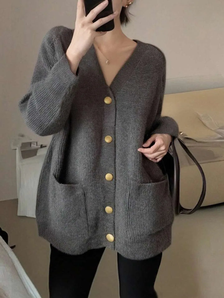 Oversized cardigan met V-hals