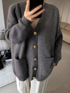 Oversized cardigan met V-hals