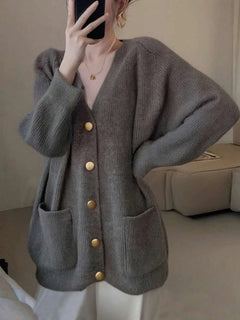 Oversized cardigan met V-hals