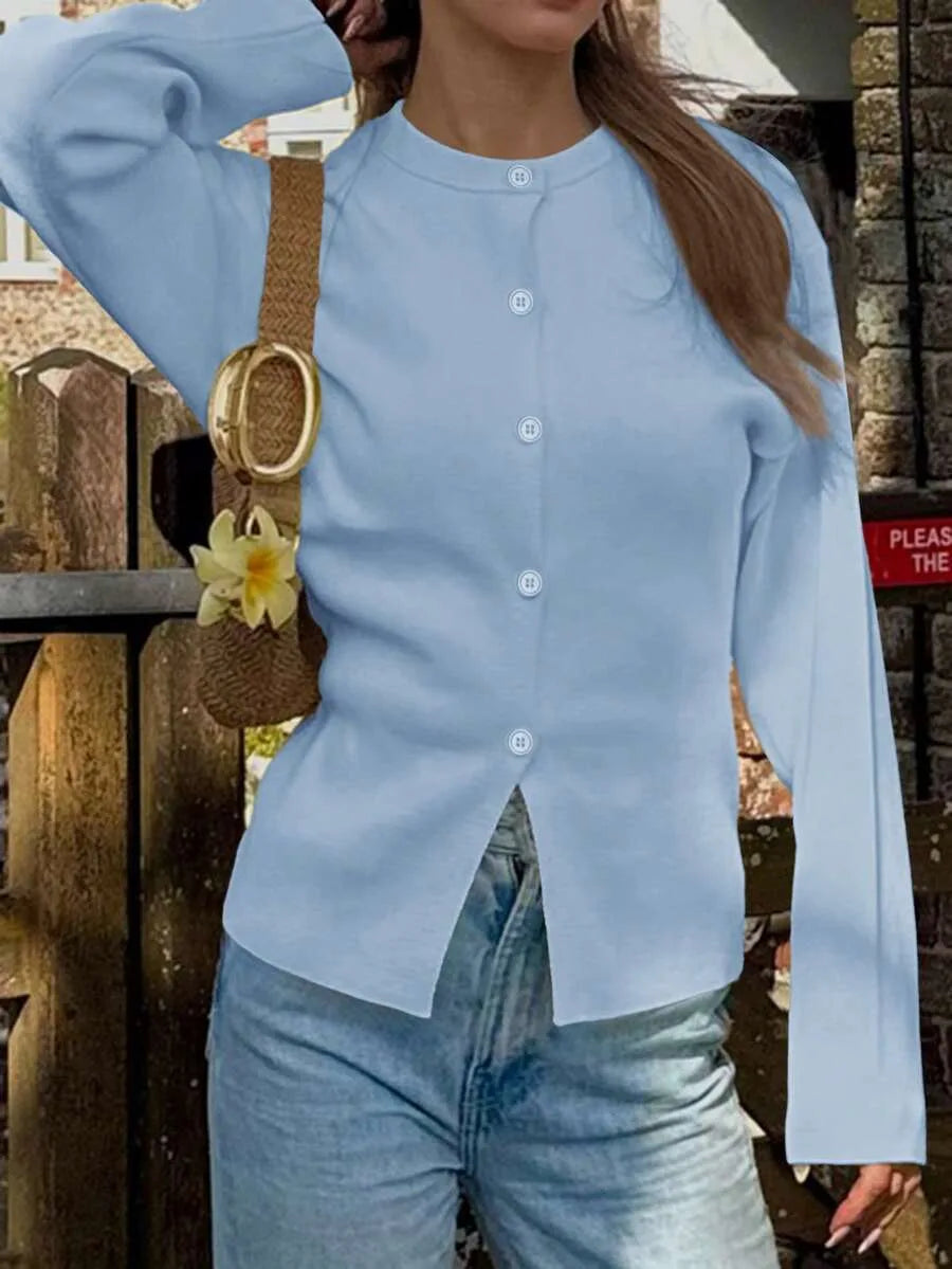 Cardigan met knopen en lange mouwen