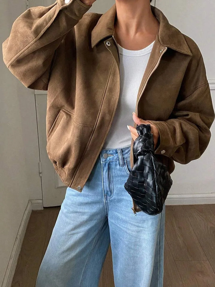Oversized jas met rits