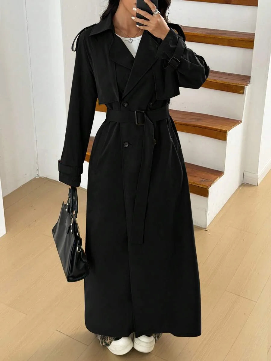 Oversized trench coat met ceintuur