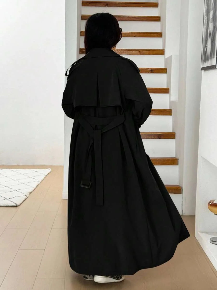 Oversized trench coat met ceintuur