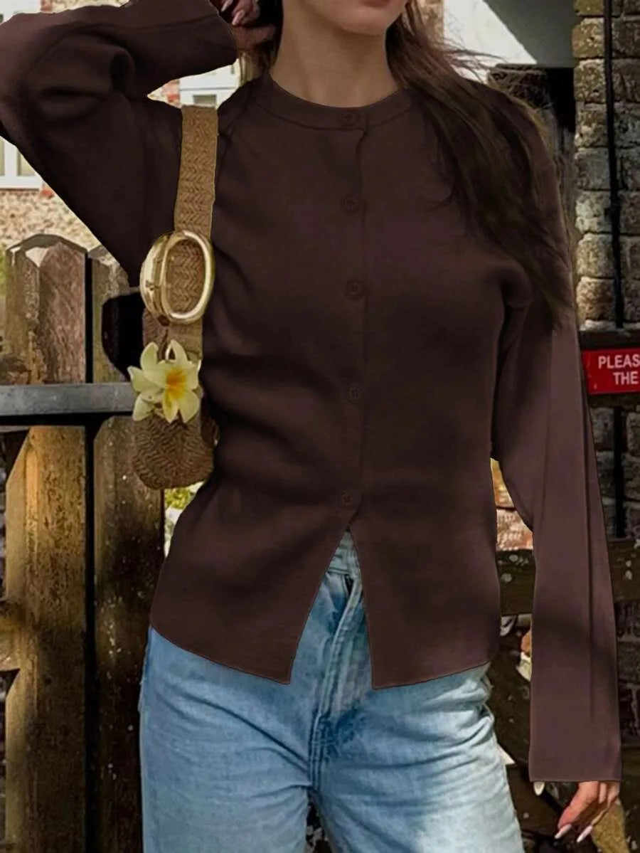 Cardigan met knopen en lange mouwen