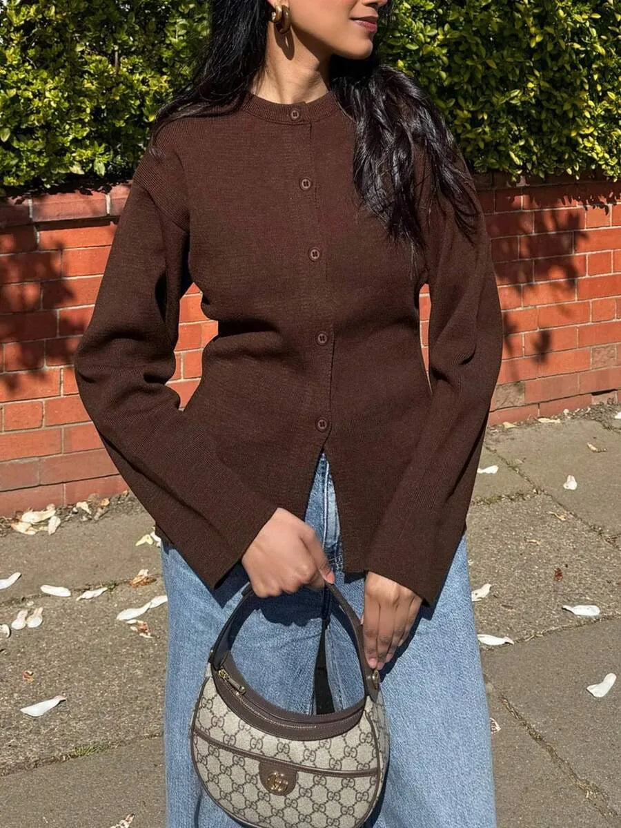 Cardigan met knopen en lange mouwen