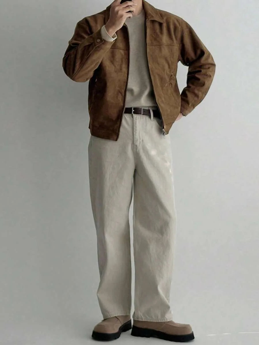 Bomberjack van bruin suede