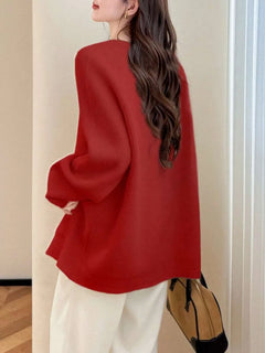 Oversized cardigan met V-hals
