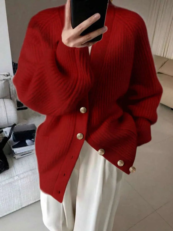 Oversized cardigan met V-hals
