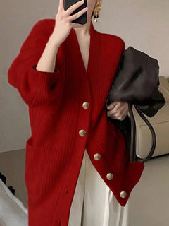 Oversized cardigan met V-hals