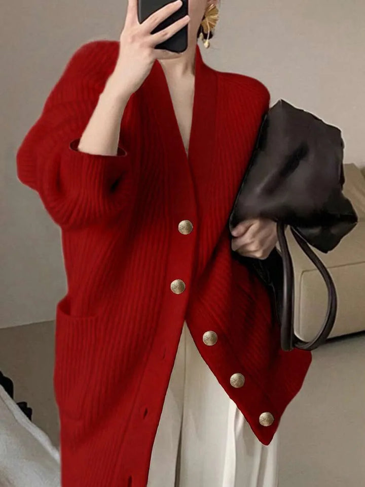 Oversized cardigan met V-hals