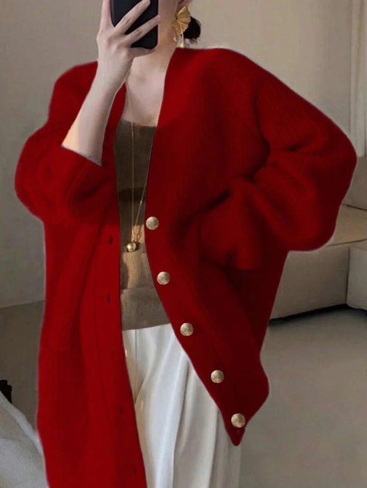 Oversized cardigan met V-hals