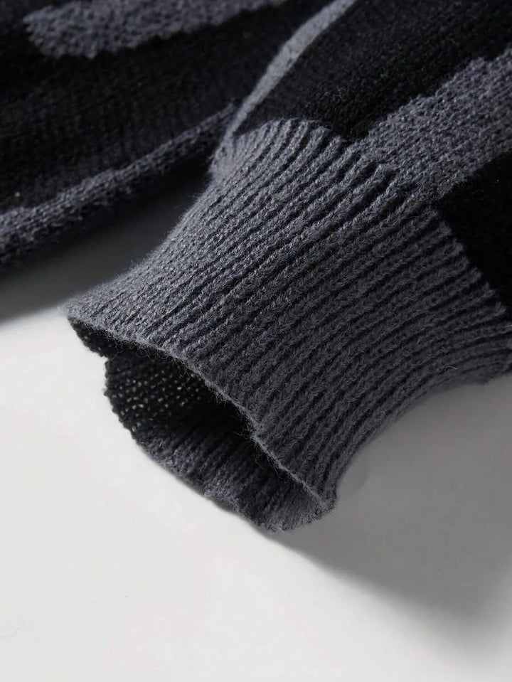 Kleurblok sweater met print