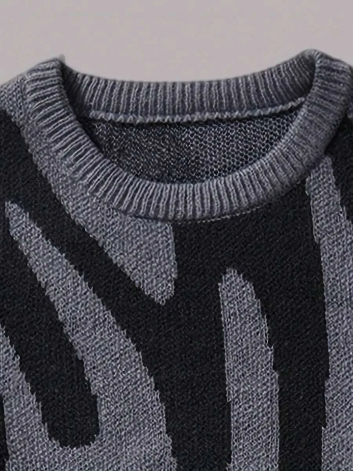 Kleurblok sweater met print