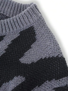 Kleurblok sweater met print