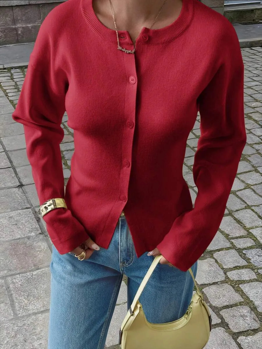 Cardigan met knopen en lange mouwen