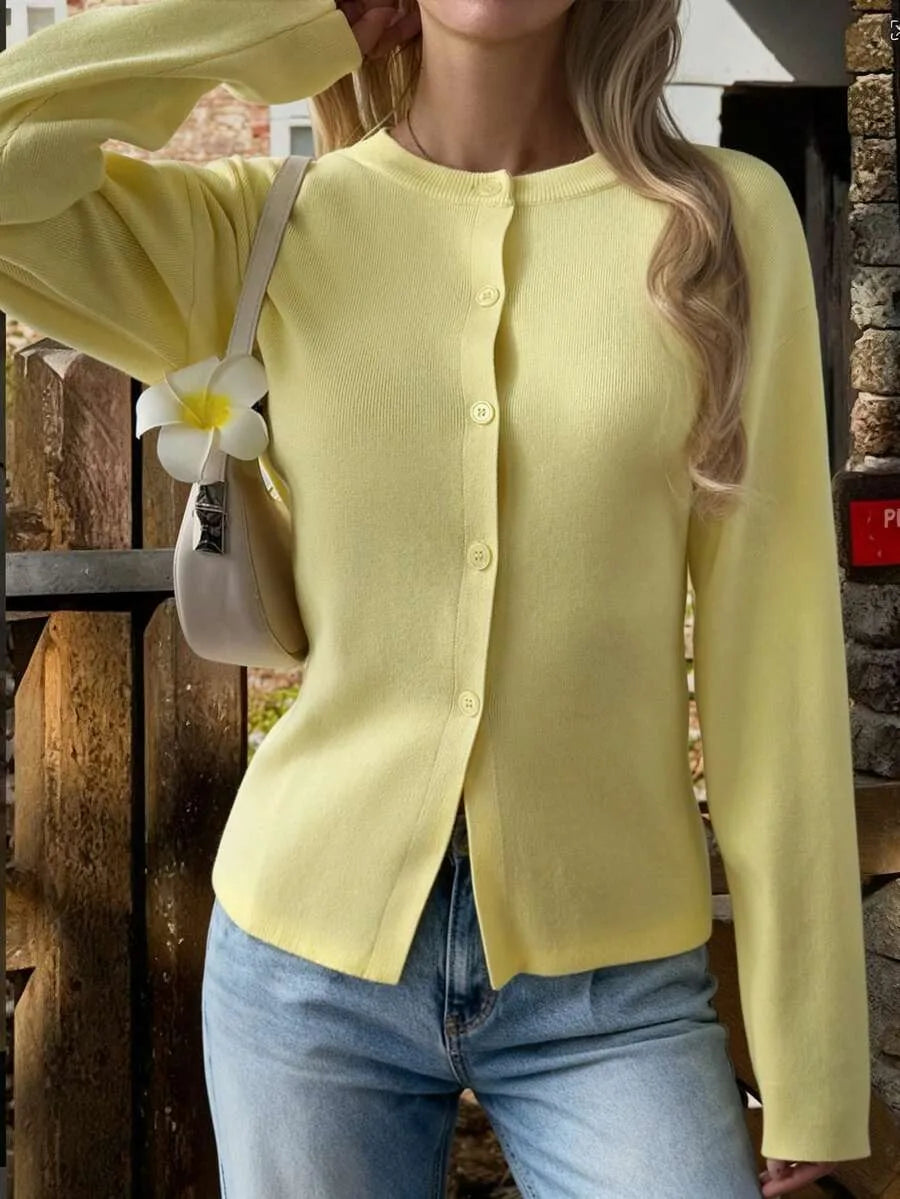 Cardigan met knopen en lange mouwen