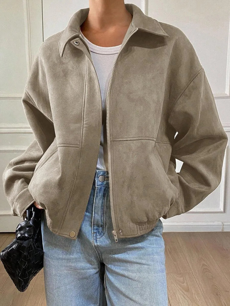Oversized jas met rits