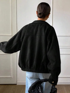 Oversized jas met rits