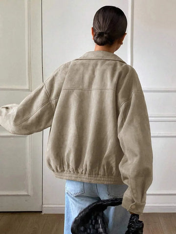 Oversized jas met rits