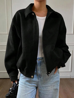 Oversized jas met rits