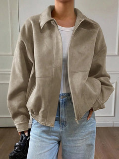Oversized jas met rits