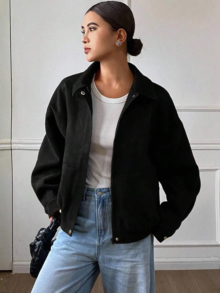 Oversized jas met rits