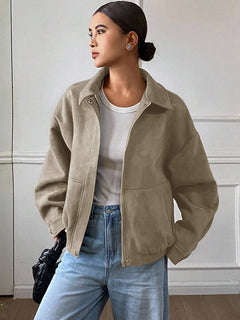 Oversized jas met rits