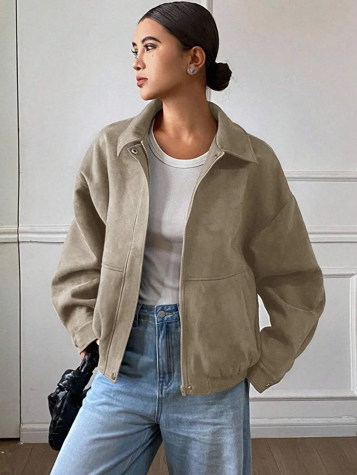 Oversized jas met rits