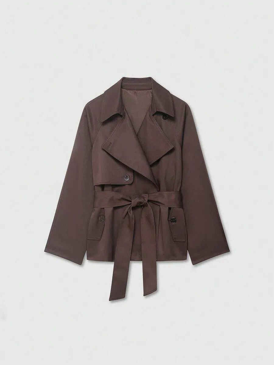 Trench coat met ceintuur en zakken