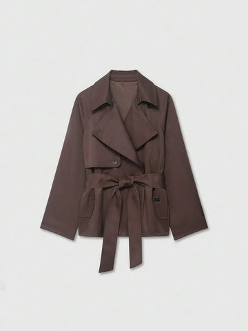 Trench coat met ceintuur en zakken