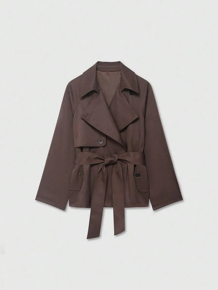 Trench coat met ceintuur en zakken