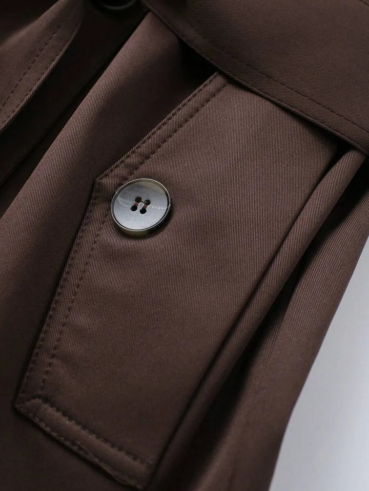 Trench coat met ceintuur en zakken