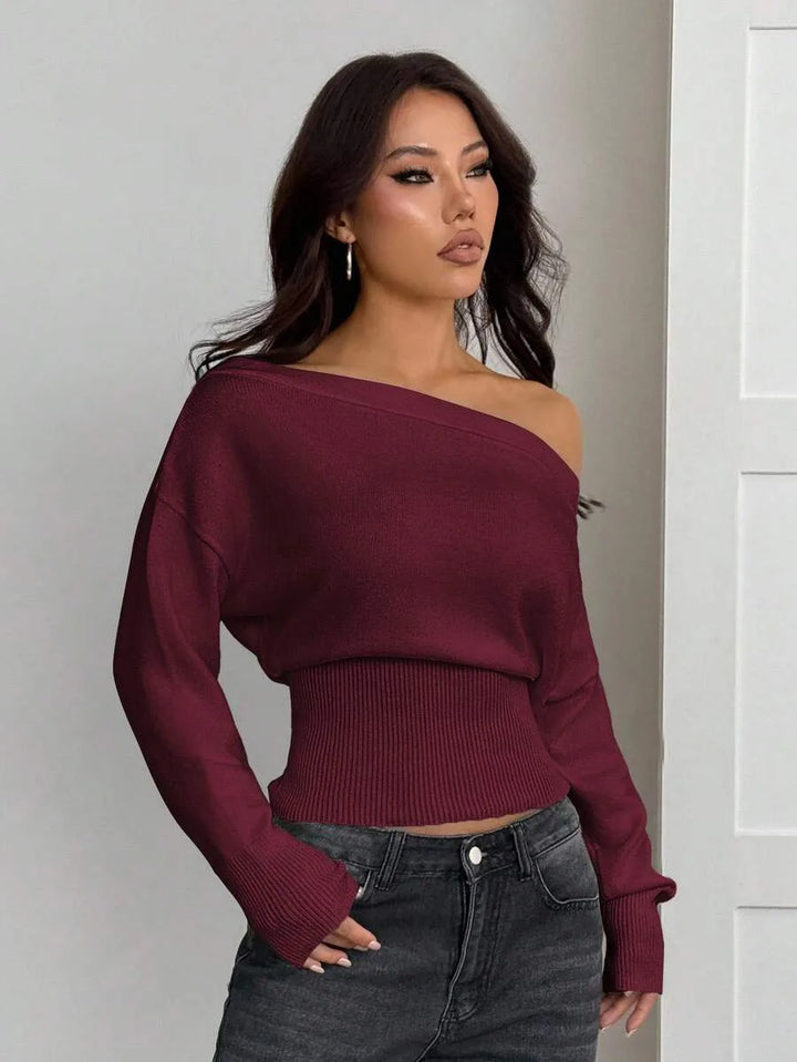 Oversized trui met asymmetrische hals