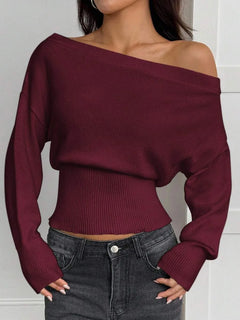 Oversized trui met asymmetrische hals