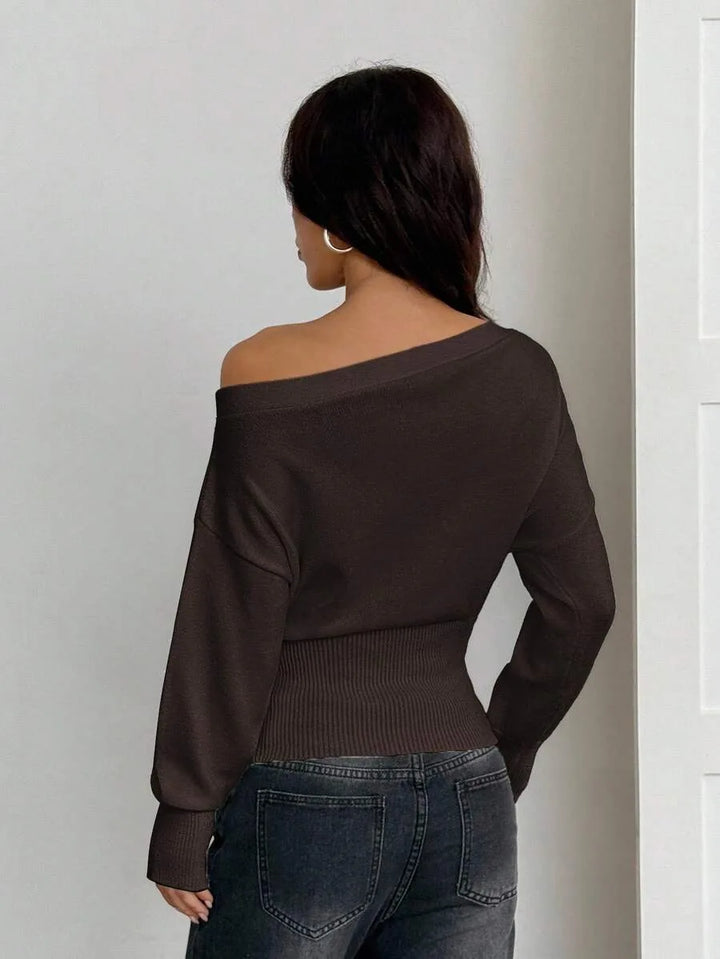 Oversized trui met asymmetrische hals