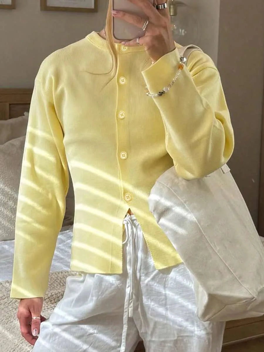 Cardigan met knopen en lange mouwen