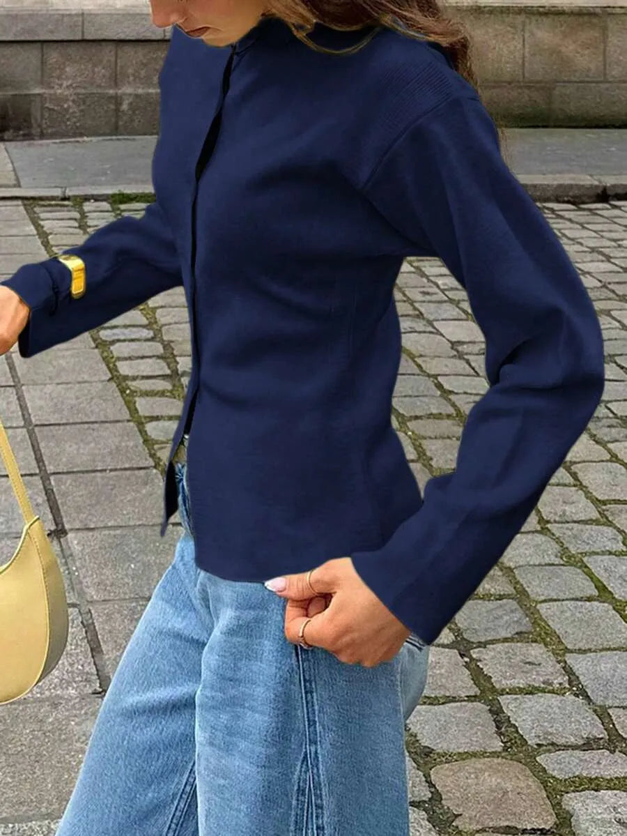 Cardigan met knopen en lange mouwen