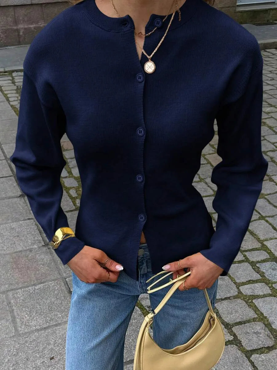 Cardigan met knopen en lange mouwen