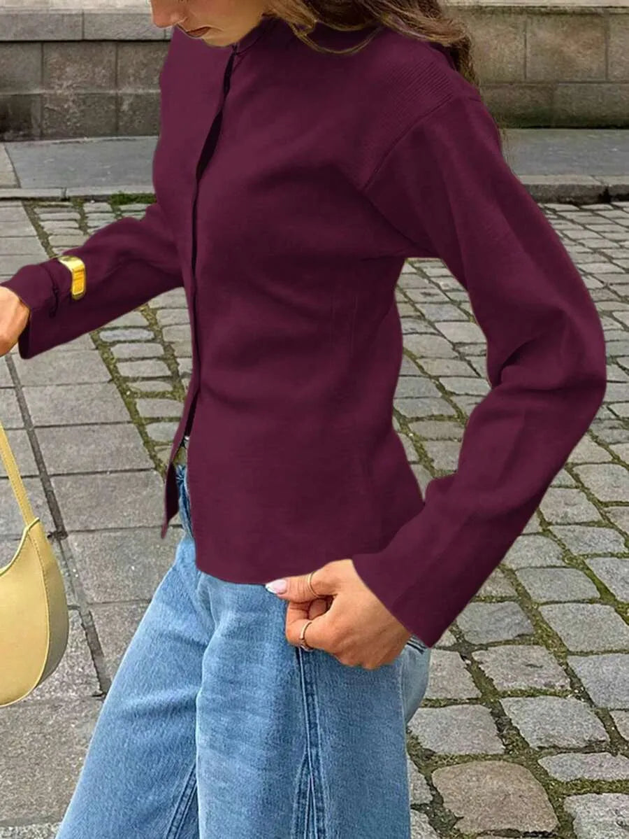 Cardigan met knopen en lange mouwen