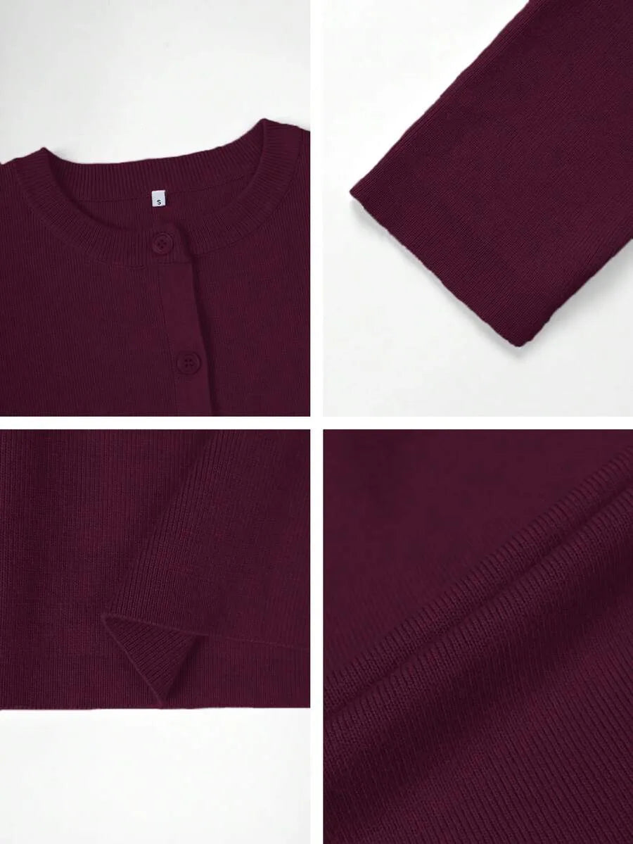 Cardigan met knopen en lange mouwen