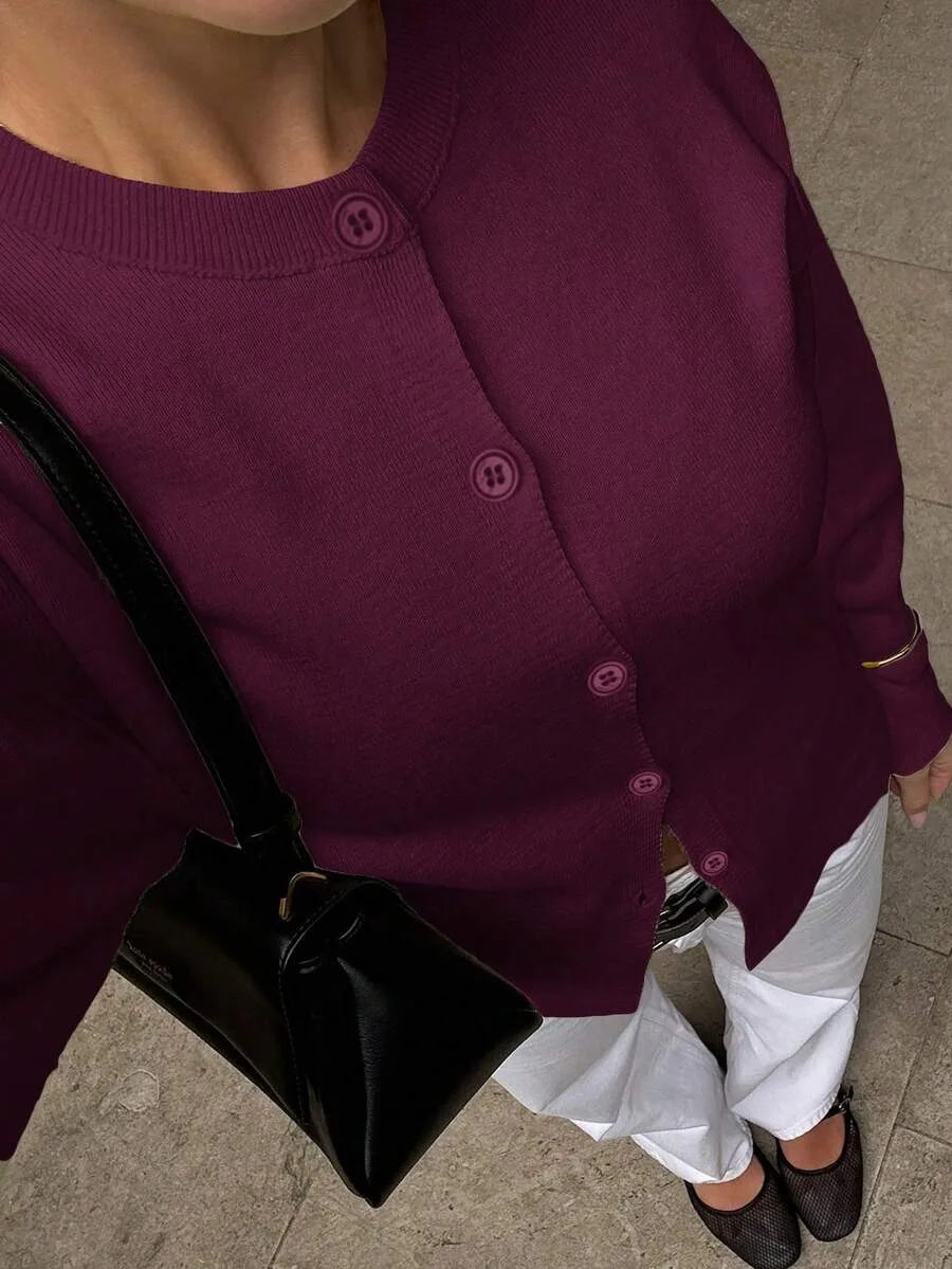 Cardigan met knopen en lange mouwen