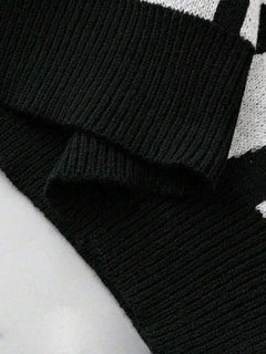 Kleurblok sweater met print