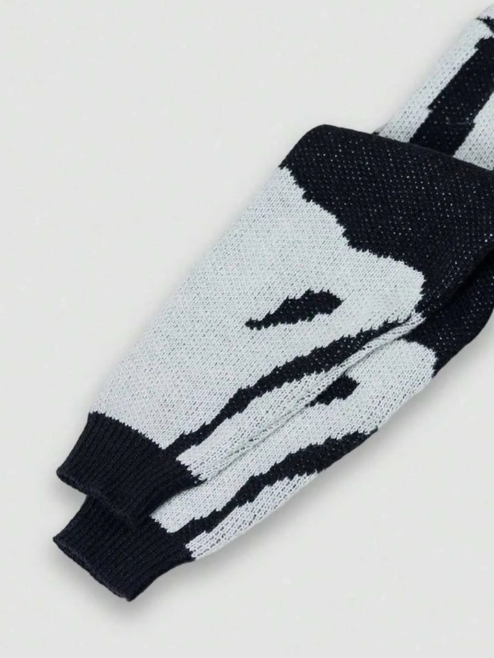 Kleurblok sweater met print