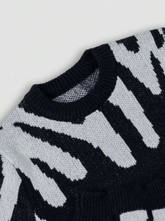 Kleurblok sweater met print