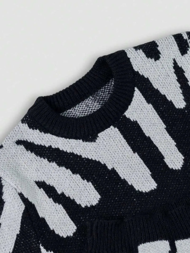 Kleurblok sweater met print