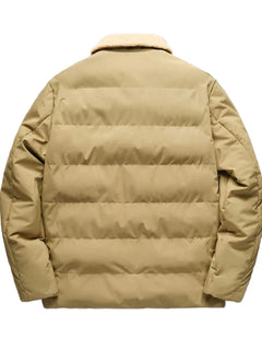 Oversized puffer jacket met shearling kraag