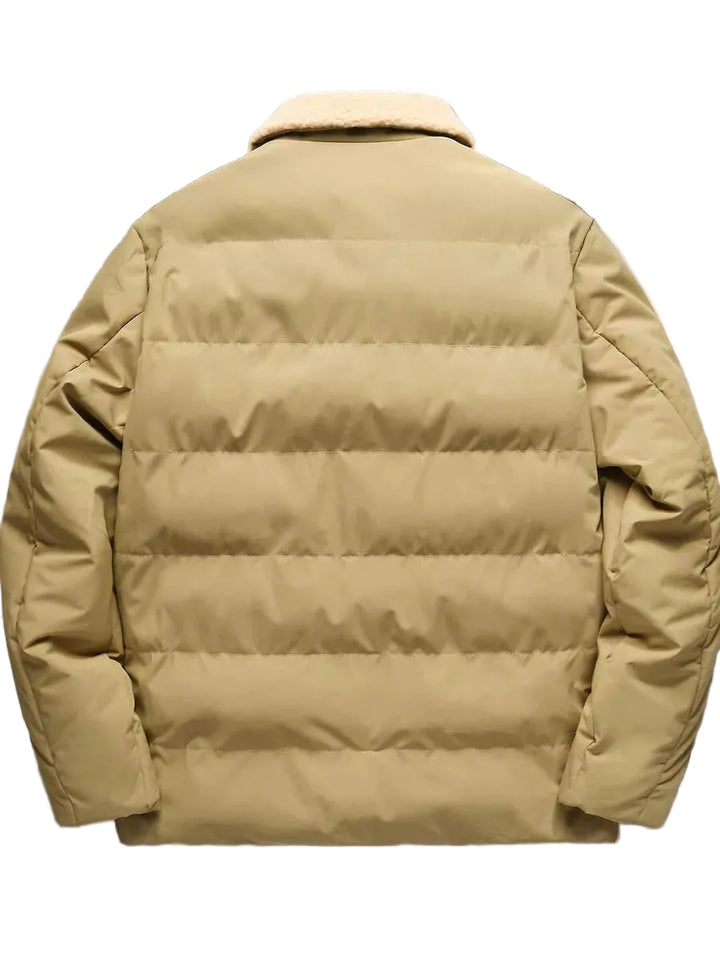 Oversized puffer jacket met shearling kraag
