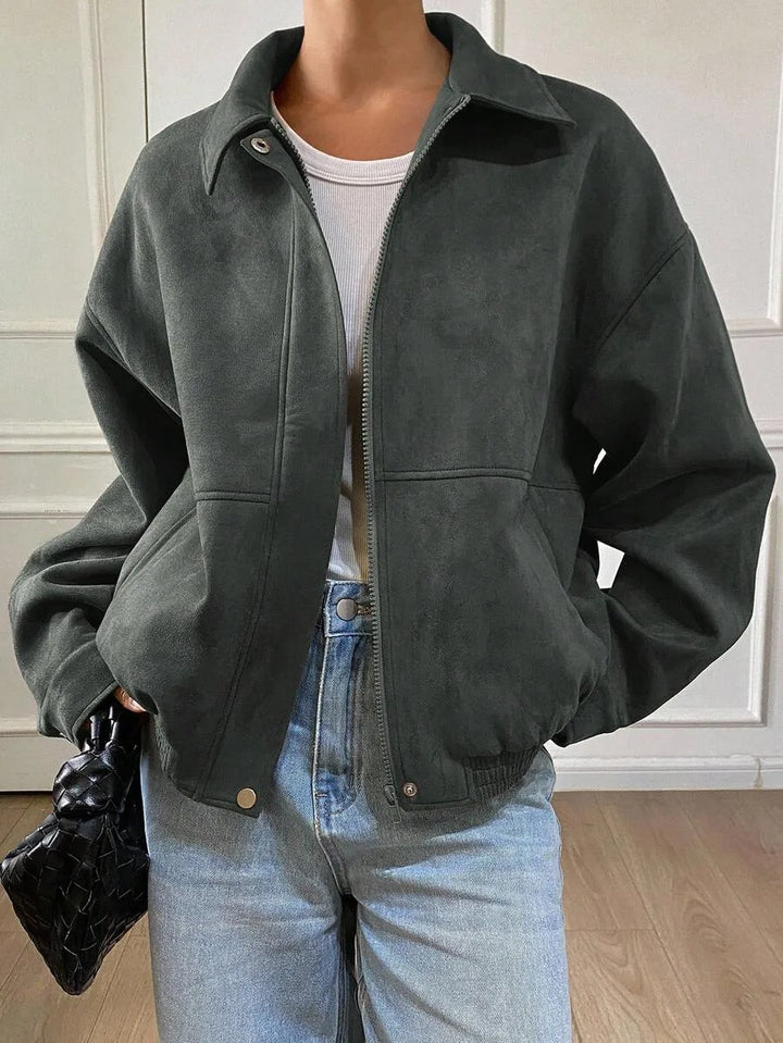 Oversized jas met rits