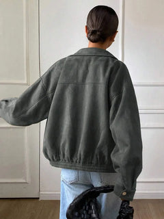 Oversized jas met rits