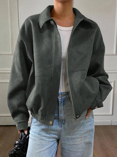 Oversized jas met rits